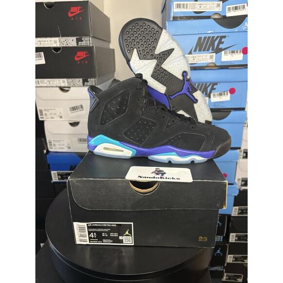 Air Jordan 6 Retro Aqua Youth Size 4.5 / Women’s 6 Black/Concord Aquatone